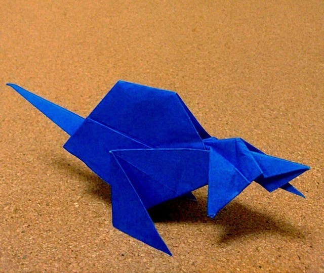 折り紙】スピノサウルスを折ってみた【恐竜】／ Dinosaur